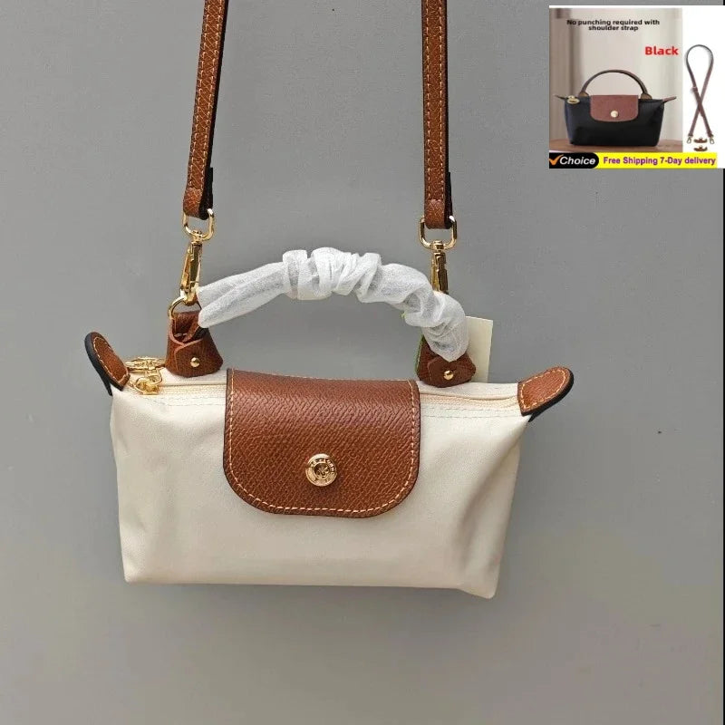 ELLe Mini Unperforated Nylon Dumpling Bun, Women's Shoulder Bag,