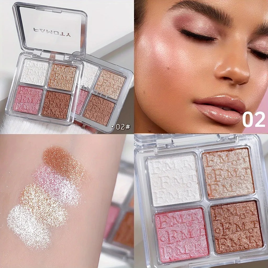 4 Color Face Highlighter Palette