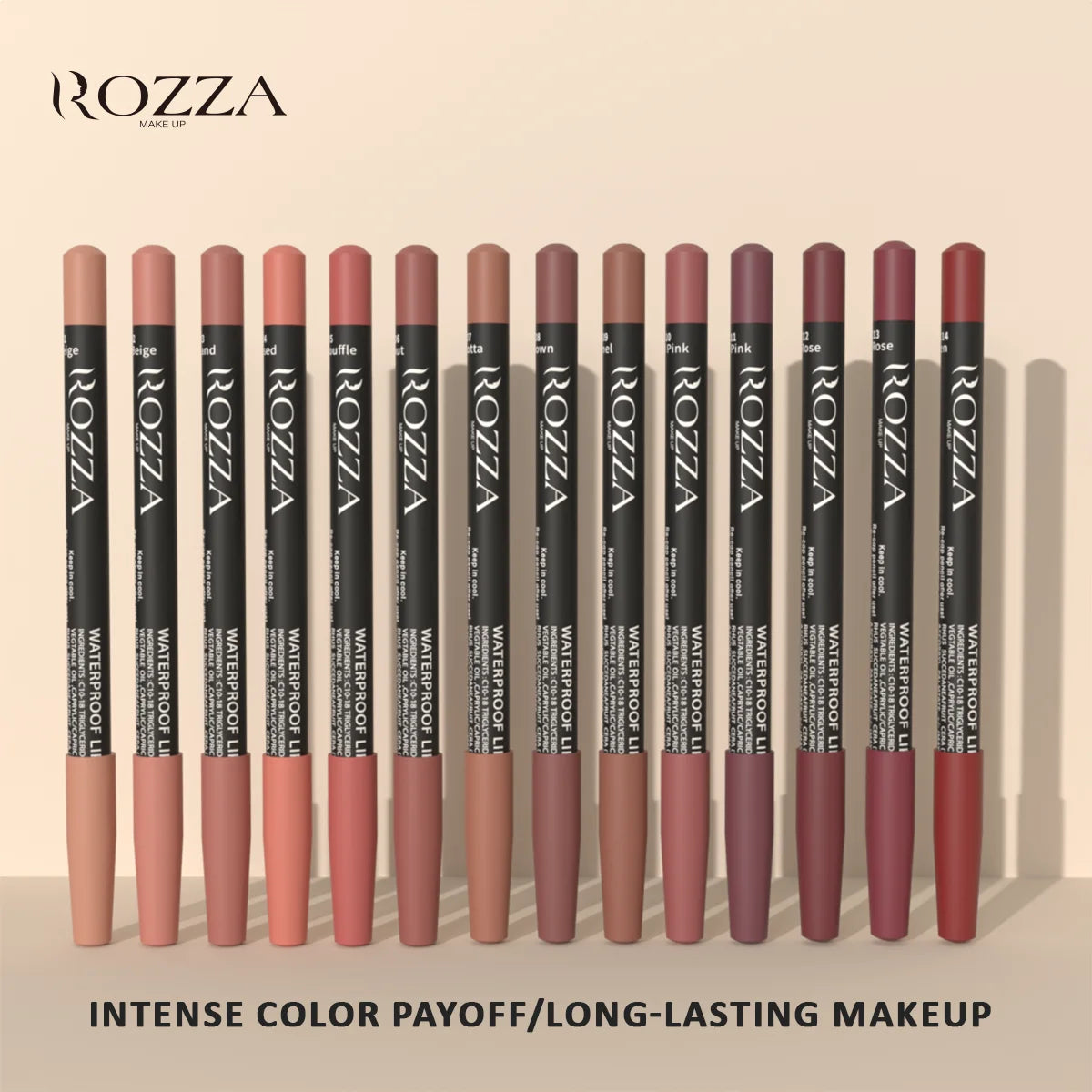 Waterproof Lip Liner Pencil Set.