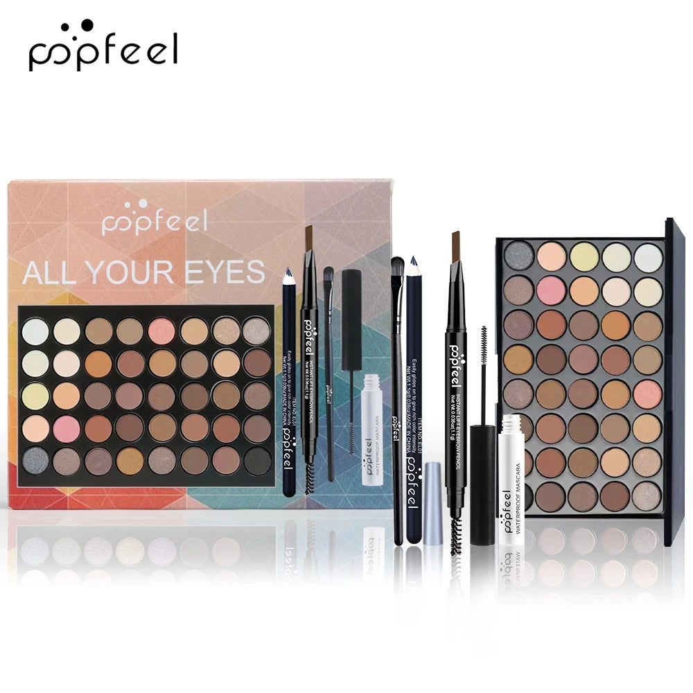 Eye Makeup Set, Eyeshadow Palette, Eyeliner, Mascara, Eyebrow Pencil, Makeup Tool Set Box, Gifts For Women
