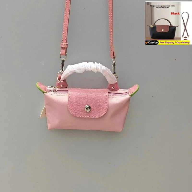 ELLe Mini Unperforated Nylon Dumpling Bun, Women's Shoulder Bag,