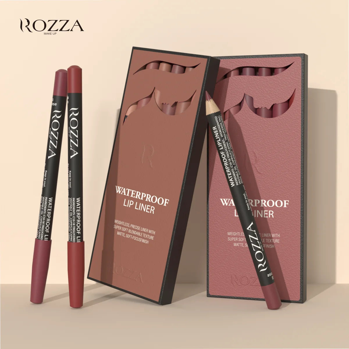 Waterproof Lip Liner Pencil Set.
