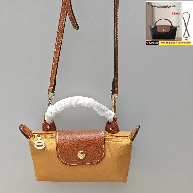 ELLe Mini Unperforated Nylon Dumpling Bun, Women's Shoulder Bag,