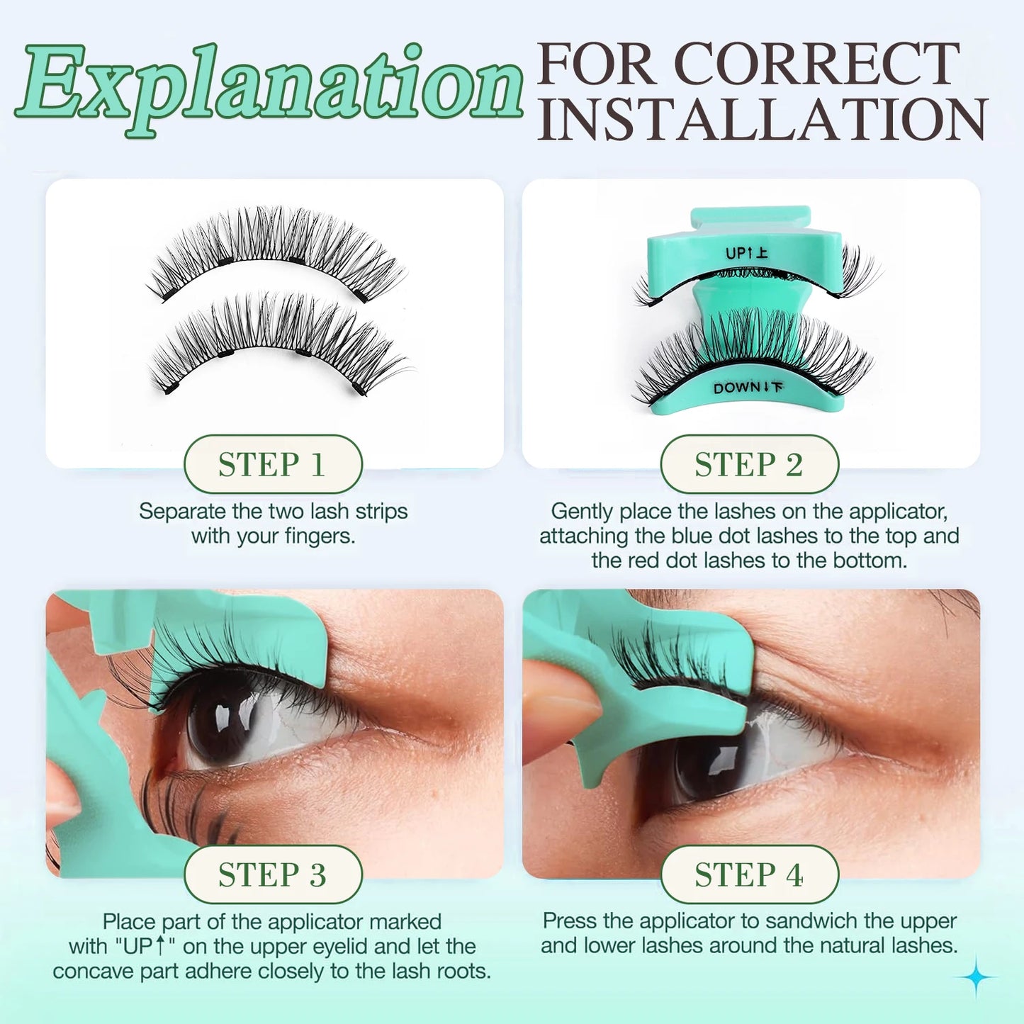 2 Pairs Magnetic Eyelashes Set
