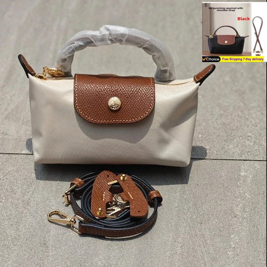 ELLe Mini Unperforated Nylon Dumpling Bun, Women's Shoulder Bag,